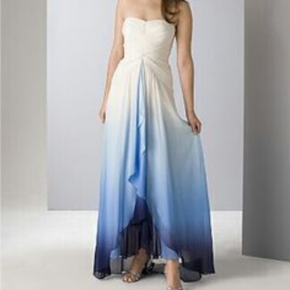 white blue ombre dress